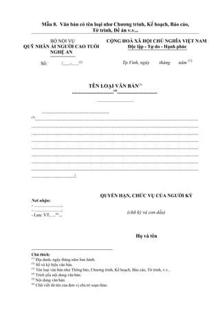 QUY DINH VE THE THUC KY THUAT TRINH BAY VA MAU CAC LOAI VAN BAN | DOC