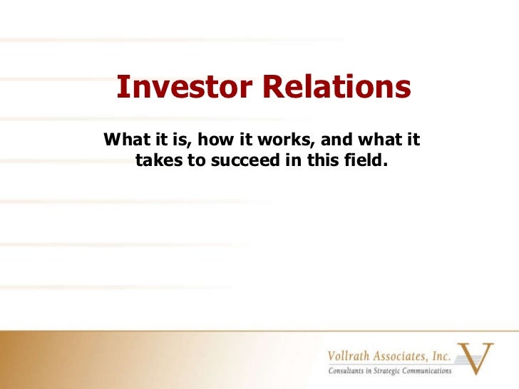 What is Investor Relations?