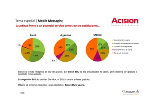 Tema especial | Mobile Messaging
La actitud frente a un potencial servicio como Joyn es positiva pero…
La actit d frente a...