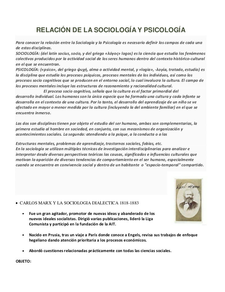 SOCIOLOGIA Y PSICOLOGIA