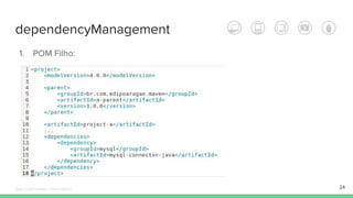 dependencyManagement
24
1. POM Filho:
Édipo Daniel Aragão - Maven Básico
 