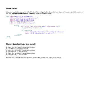 Maven + Jsf + Richfaces + Jxl + Jdbc - Complete Code Example | PPT