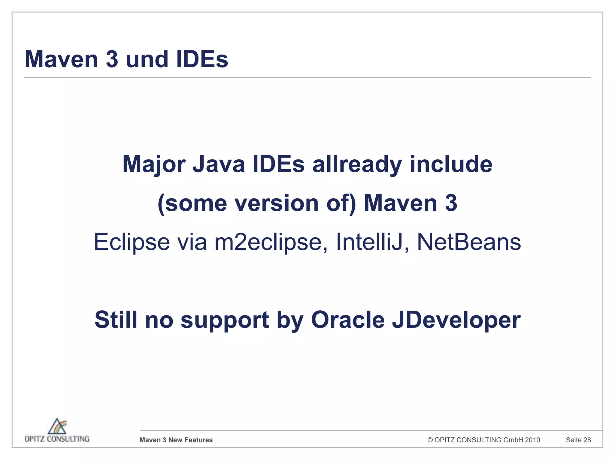 Einschub: Aether – Ziele„Wewant to ensurethatprojectsbuildingwith SBT, Leinigen, Gradle, Buildr, Ant,or a homegrownsysteminteroperatereliablywithMavenrepositories.“Jason van Zyl, Aetherquestionsansweredfor JAX