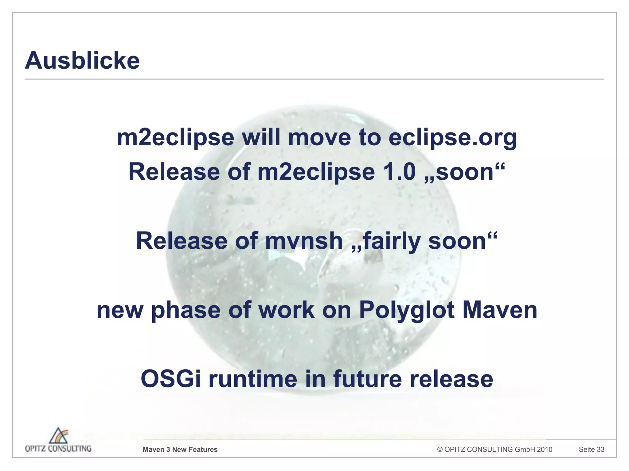 Compatibility NotesSite GenerationAll reportingrelatedcodehas beenremovedfromMavencoreThereforeonemustuseMaven Site Plugin 3.xSiehe https://cwiki.apache.org/MAVEN/maven-3x-and-site-plugin.html