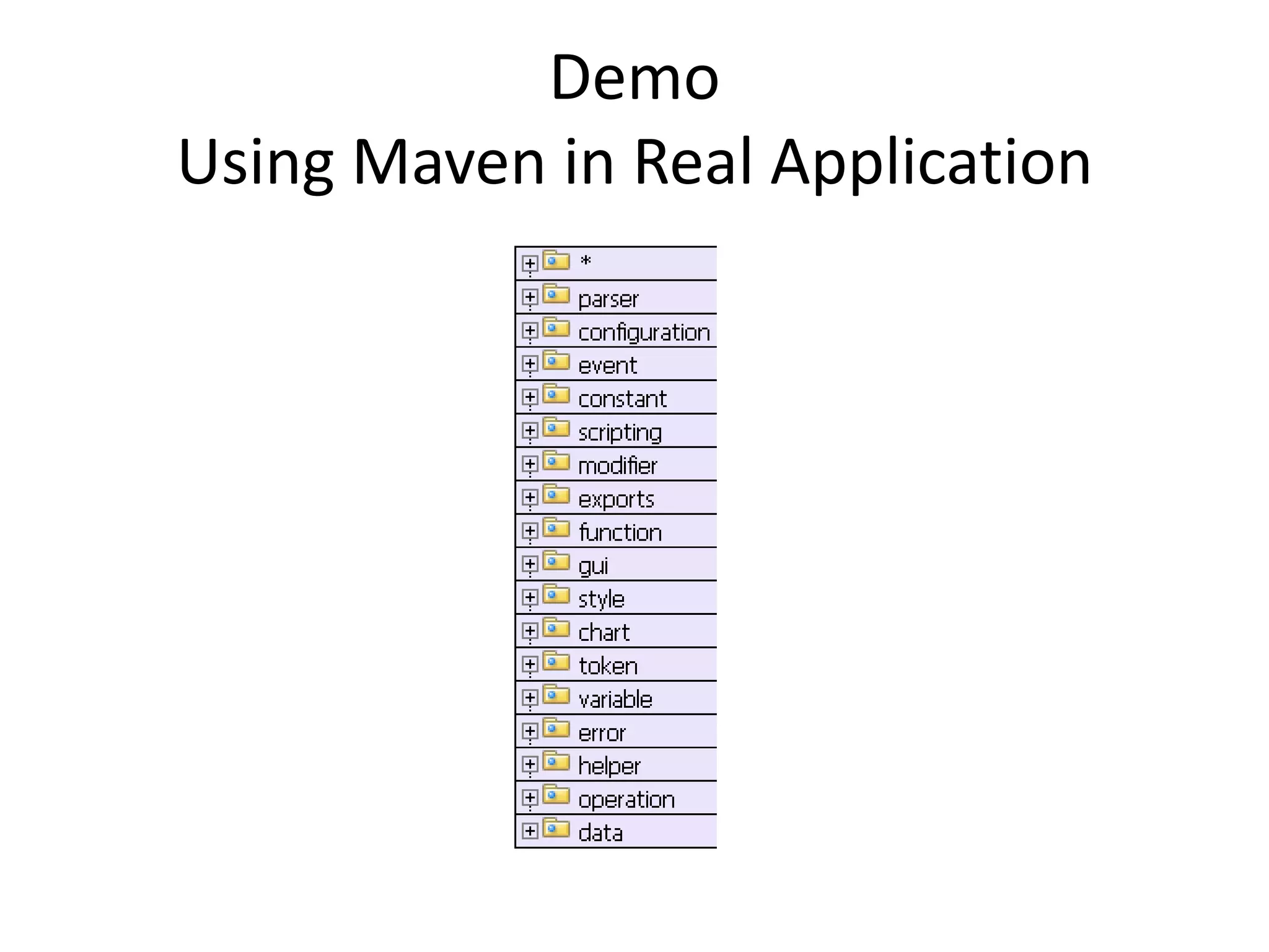 Demo
Using Maven in Real Application
 