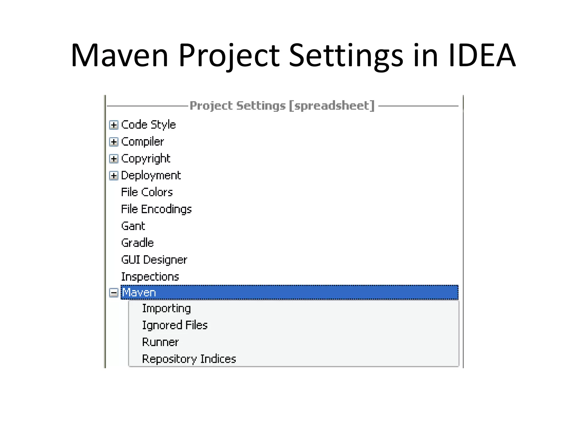 Maven Project Settings in IDEA
 