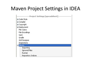 Maven Project Settings in IDEA
 
