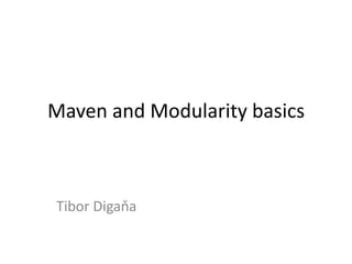 S/W Design and Modularity
     using Maven 2


Tibor Digaňa
 