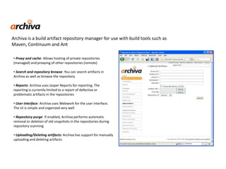 Maven, Archiva, Subversion and Team City
