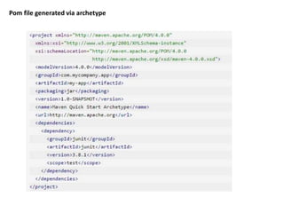 Pom file generated via archetype
 
