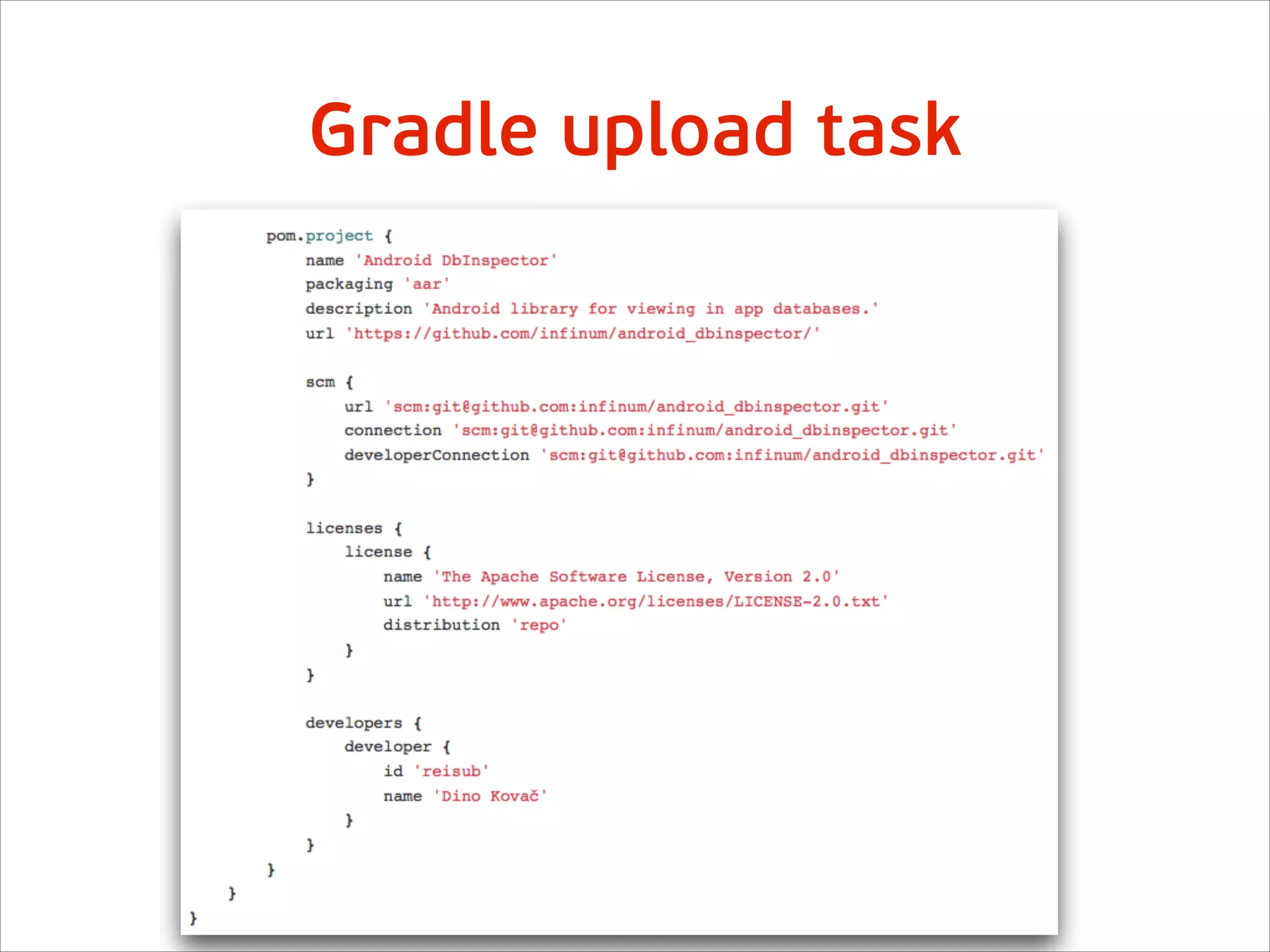 Gradle upload task