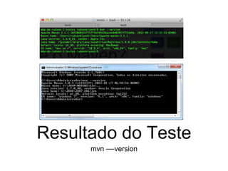 Resultado do Teste
mvn ––version
 