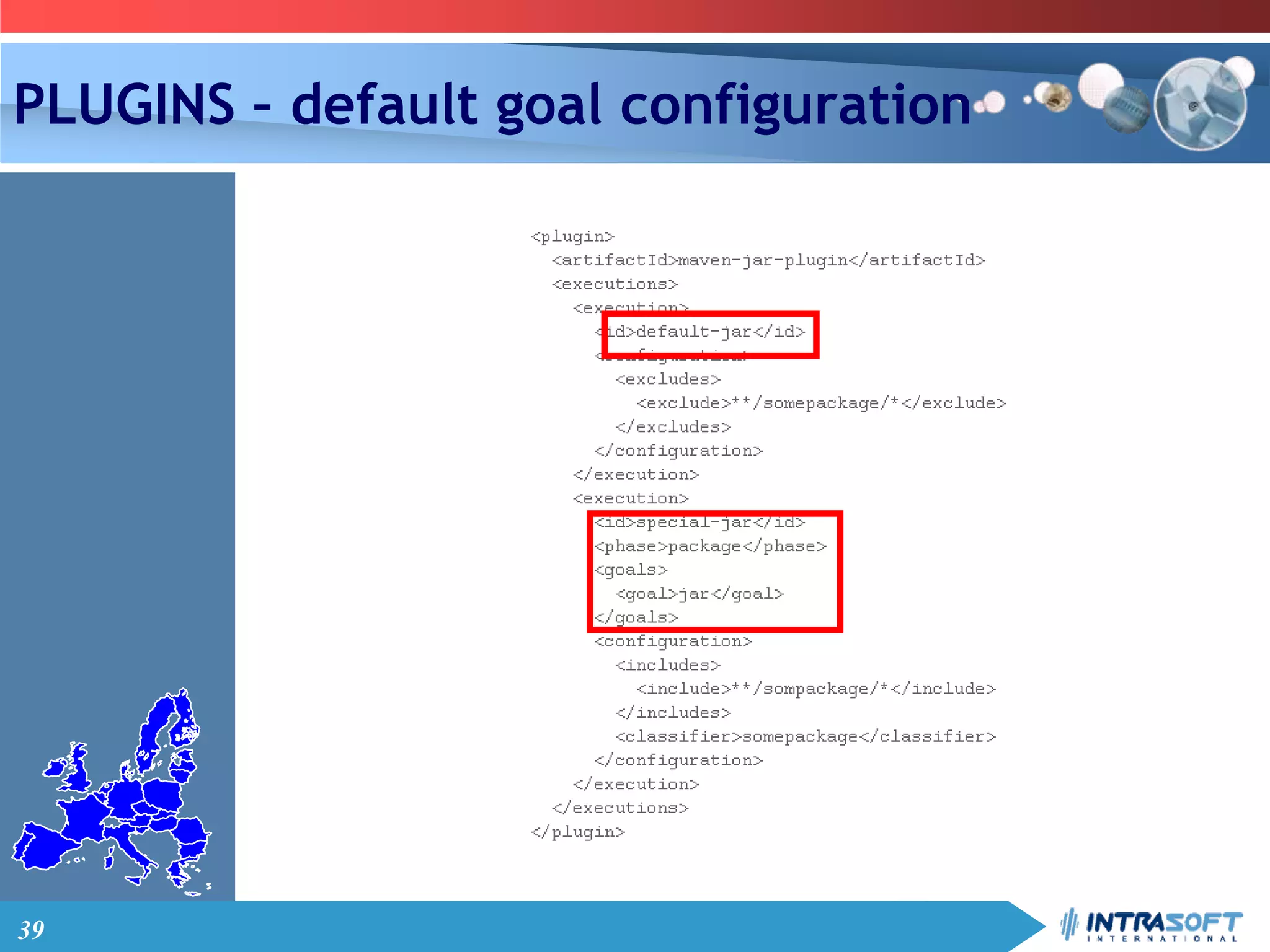 39
PLUGINS – default goal configuration
 