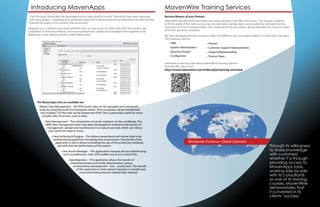 Introducing MavenApps                                                                                        MavenWire Training Services
 Over the years, MavenWire has developed tools to help simplify its work. These tools have been improved       Become Mavens of your Domain
with every project – providing our consultants today with a comprehensive and mature tool set that will help   MavenWire provides both web-based and onsite training to the TMS community. Our training is tailored
improve the quality of the solution that we provide.                                                           to fit the needs of the client so on a class-by-class basis, training topics can be added or removed from the
 Regularly, our customers have asked whether they can have access to these tools after their project was       curriculum to fit your business needs. Our classes are led by our experts, giving attendees the chance to have
completed. To meet this demand, we have improved their usability and packaged them together to be              all of their questions answered.
released as a new software product called MavenApps.                                                           We have developed tailored courses to reflect the different roles and responsibilities involved with managing
                                                                                                               TMS solutions, such as:
                                                                                                                  • DBA                           • Planner
                                                                                                                  • System Administrator          • Customer Support Representative
                                                                                                                  • Business Analyst              • Support Representative
                                                                                                                  • Configurator                  • Finance Team

                                                                                                               Interested in learning more about MavenWire’s training options?
                                                                                                               Scan the QR code or visit:
                                                                                                               http://www.mavenwire.com/index.php/training-overview




       The MavenApps that are available are:
        • Master Data Management – All OTM master data can be uploaded and maintained
         easily by using Microsoft Excel template sheets. These templates will be transformed
          into multiple CSV files that can be loaded into OTM. This is particularly useful for more
           complex data structures, such as rates.
              • Rate Management – The complexities of carrier contracts can be a challenge. The
                MMP Rate management tools have been developed to streamline the process of
                 management, upload and maintenance in an easy to use tool, which can reduce
                  your work from days to hours.
                    • Data Archiving & Purging – This allows transactional and master data to be
                      archived and purged from the production environment. The benefit of this
                       application is that it allows controlling the size of the production database                               Worldwide Presence. Global Clientele.
                         and with that the performance of the system.
                            • User Access Manager – This application manages all user related setup,
                               such as preferences, roles, VPD profiles and access control lists.
                                  • Data Migration – This application allows the transfer of
                                     transactional data and master data between various
                                        environments (development – test – production). The benefit
                                          of this application is that manual migration is avoided and
                                             errors and testing time are substantially reduced.
 