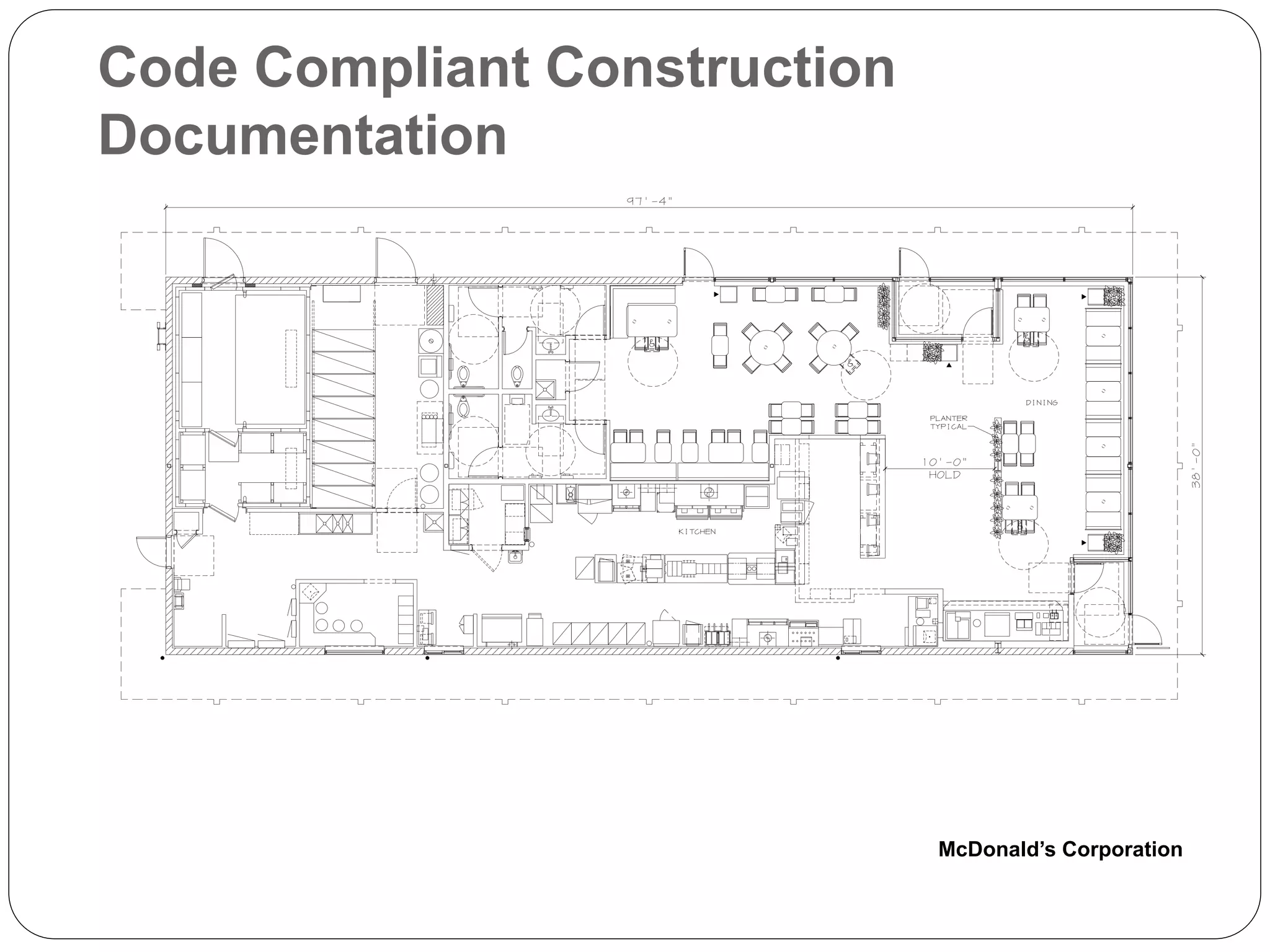 Code Compliant Construction
Documentation




                  
                   
                      
                      
                      
                     
                       
                          
                              McDonald’s Corporation
 