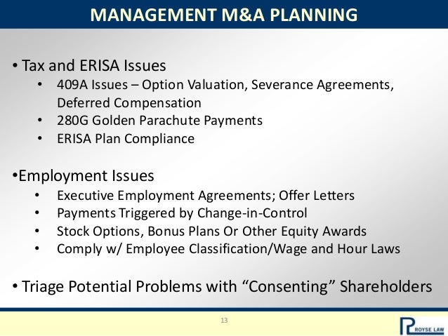 employment agreement 409a executive Should What & Mergers Investors VC Acquisitions: Know