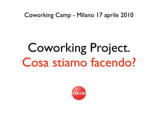 Coworking Camp - Milano 17 aprile 2010




 Coworking Project.
Cosa stiamo facendo?
 