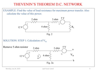 Max. power transfer theorem dc network (Revised) | PPTX