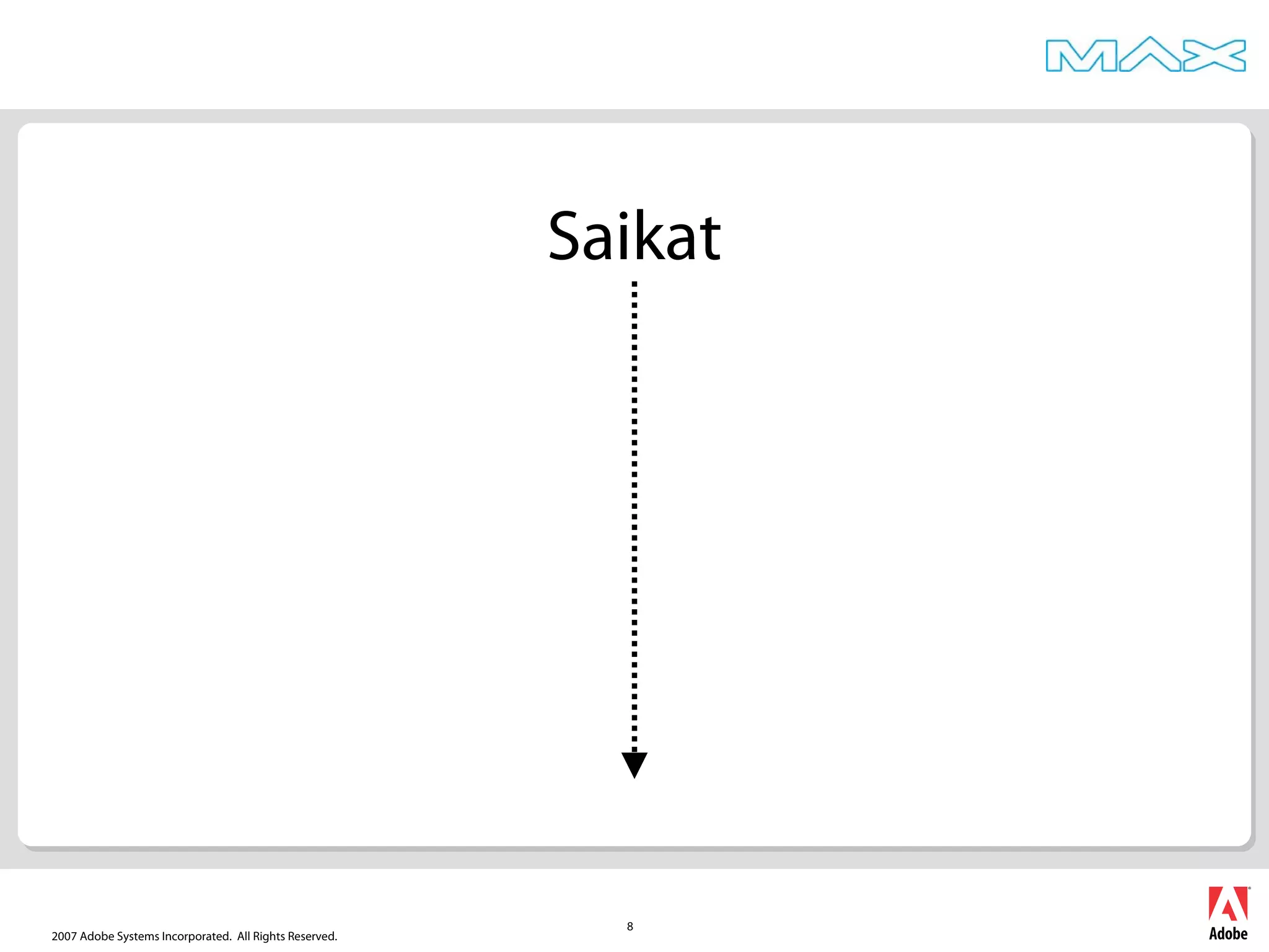 2007 Adobe Systems Incorporated. All Rights Reserved.
8
Saikat
 