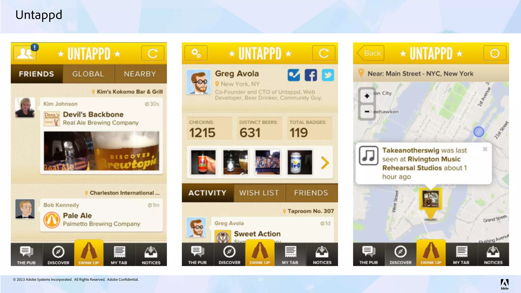 © 2013 Adobe Systems Incorporated. All Rights Reserved. Adobe Confidential.
Untappd
25
 