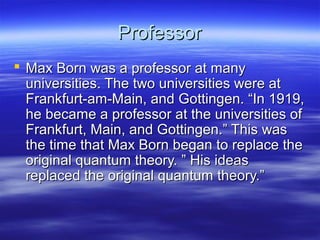 Max Born Andres Montes | PPT