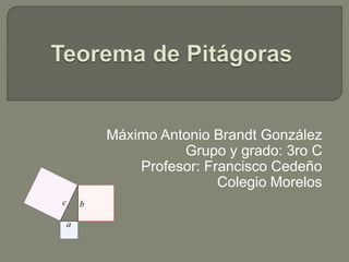 Máximo Antonio Brandt González
Grupo y grado: 3ro C
Profesor: Francisco Cedeño
Colegio Morelos
 