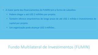 PERGUNTAS FREQUENTES
1) Onde é a defesa dos projetos?
1) Em Brasília em data estabelecida pelo COFIEX e o Banco
2) Qual o juros cobrado?
1) Será decidido entre o mutuário e o banco. Podendo ser acordado: jurus subsidiados,
garantias, participação acionária, entre outras.
3) Tempo para o empréstimos?
1) Depende do tipo de projeto e tipos de contrapartida que se pretende apresentar. Estimada em
torno de seis a nove meses.
4) Resposta da solicitação inicial ao banco de fomento?
1) De 2 a 15 dias
 