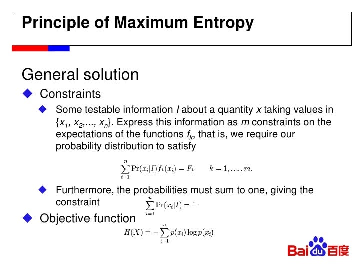 Principle of maximum entropy