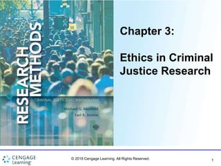 1
Chapter 3:
Ethics in Criminal
Justice Research
© 2018 Cengage Learning. All Rights Reserved.
 