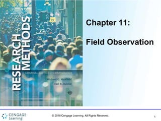 1
Chapter 11:
Field Observation
© 2018 Cengage Learning. All Rights Reserved.
 
