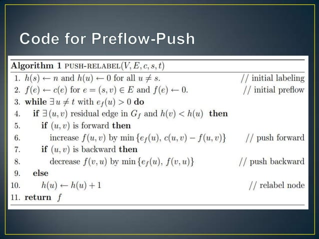Max flow problem and push relabel algorithem | PPTX | Computing ...