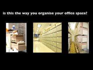 is this the way you organise your ofﬁce space?
 