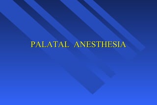 PALATAL ANESTHESIAPALATAL ANESTHESIA
 