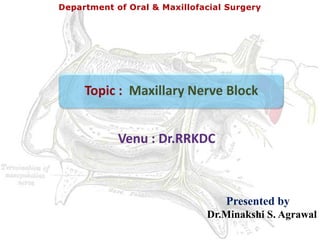 Department of Oral & Maxillofacial Surgery
Presented by
Dr.Minakshi S. Agrawal
 