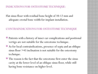 MAXILLARY SINUS ELEVATION floor for implant | PPTX