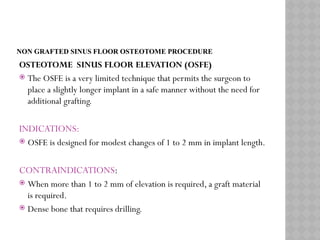 MAXILLARY SINUS ELEVATION floor for implant | PPTX