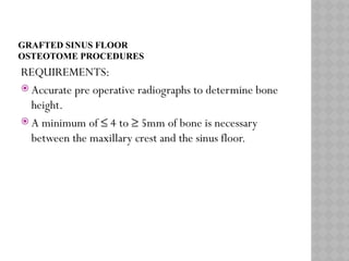 MAXILLARY SINUS ELEVATION floor for implant | PPTX