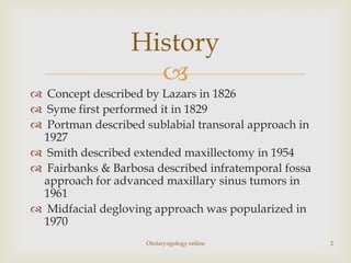 History
                    
 Concept described by Lazars in 1826
 Syme first performed it in 1829
 Portman described ...