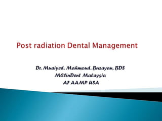 Maxillofacial radiotherapy 4th yr 