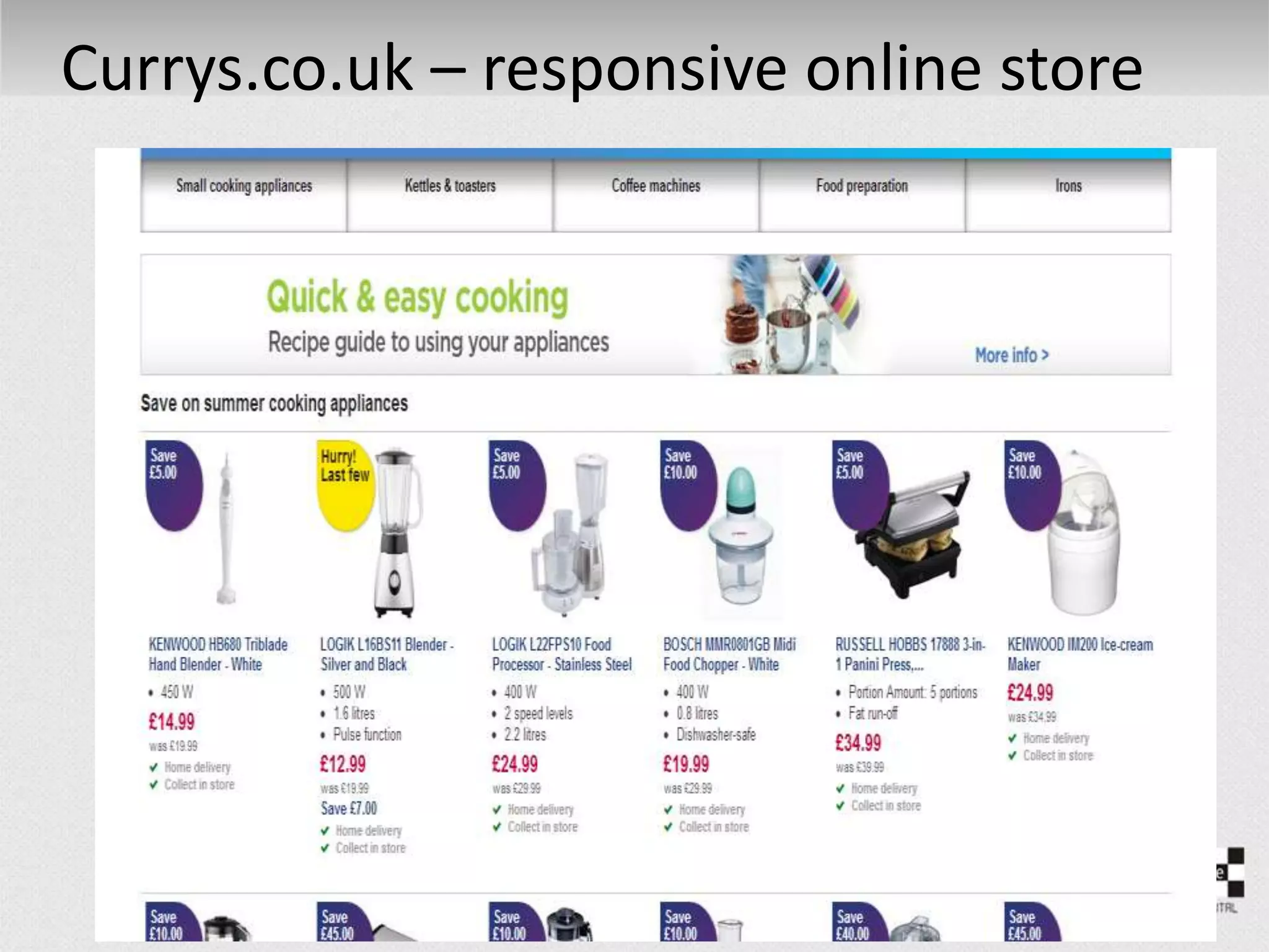 Currys.co.uk – responsive online store
 