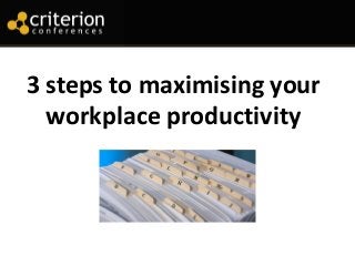 3 steps to maximising your
workplace productivity

 