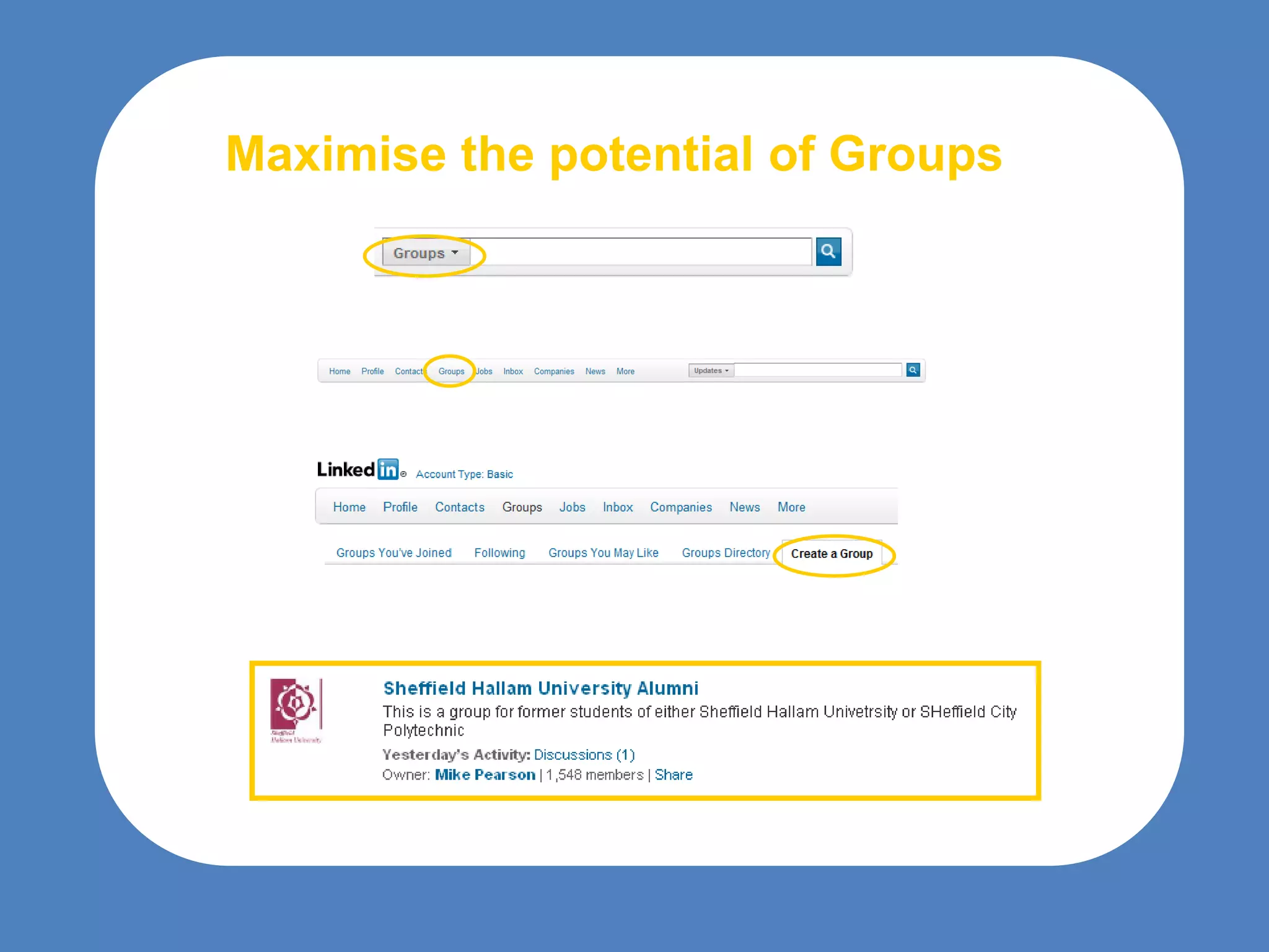 Maximise the potential of Groups
 