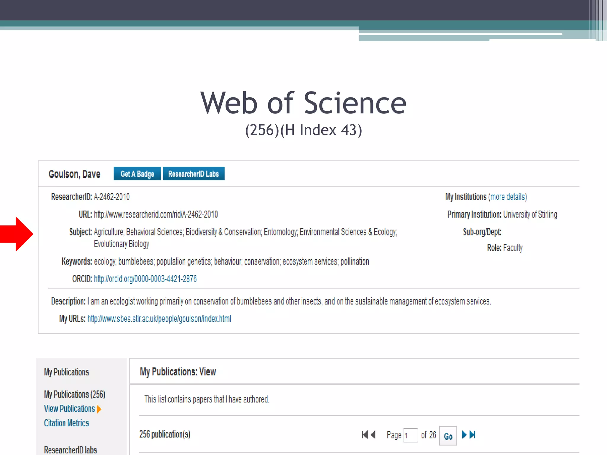 Web of Science
(256)(H Index 43)
 