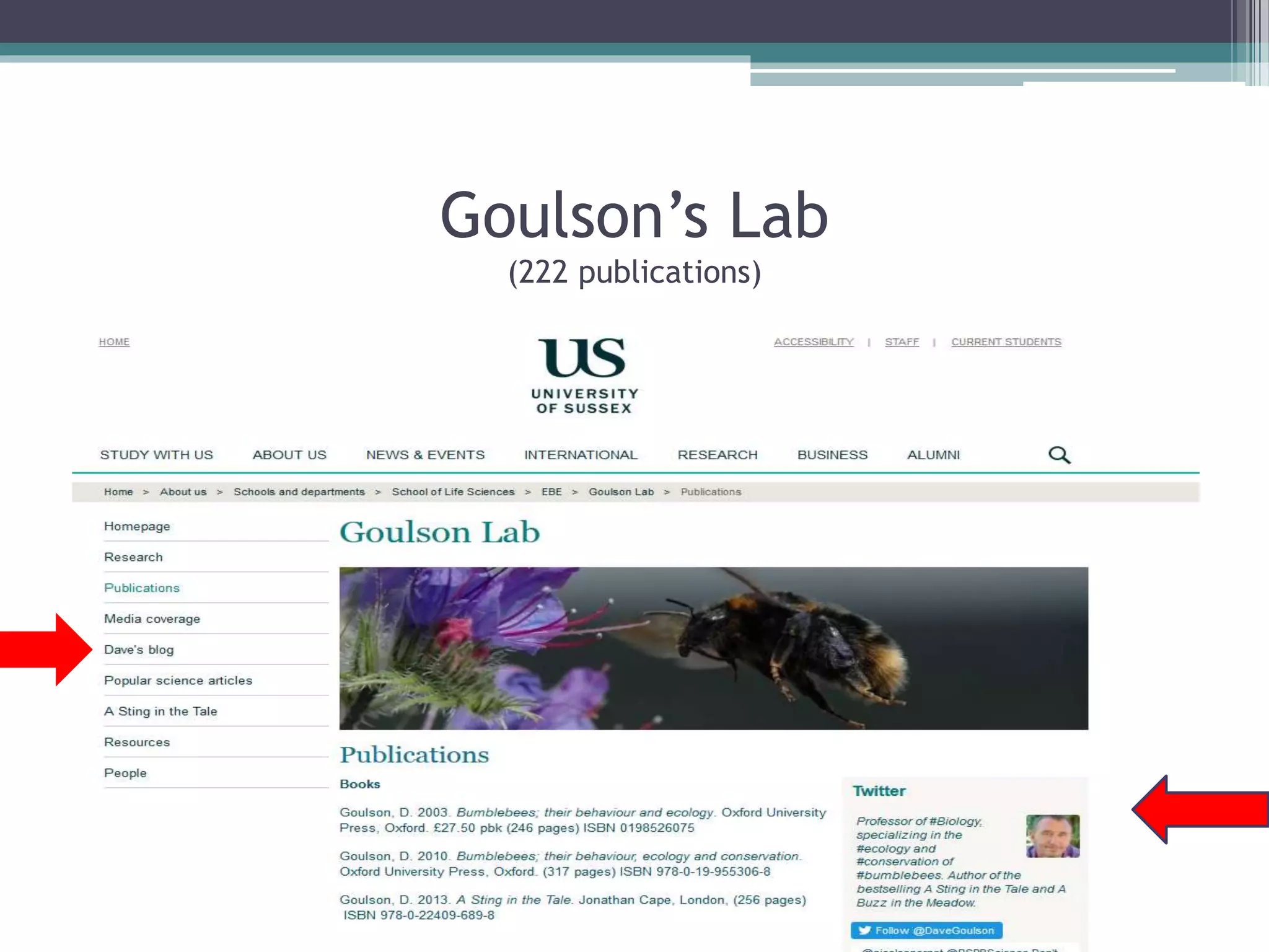 Goulson’s Lab
(222 publications)
 