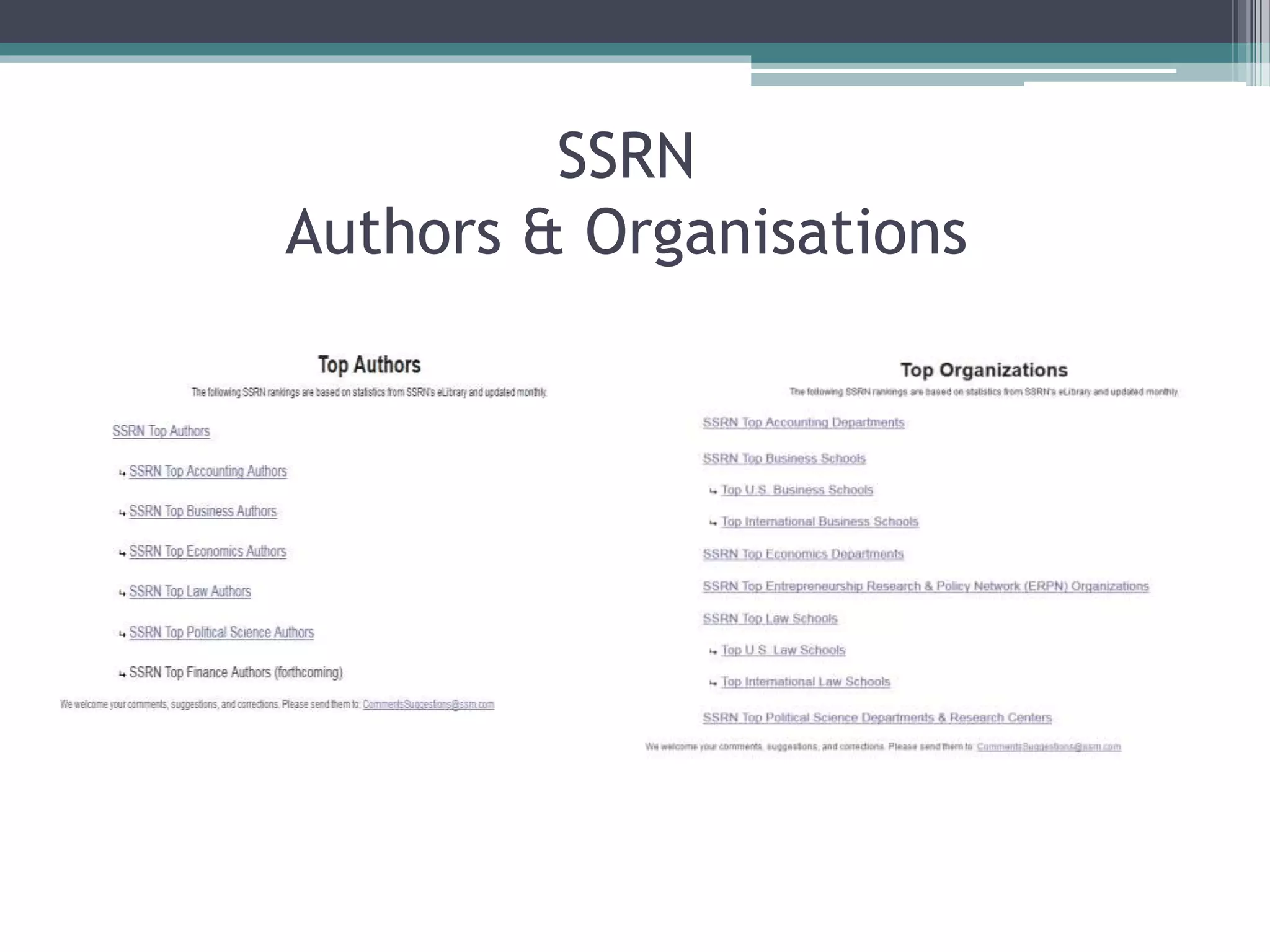 SSRN
Authors & Organisations
 