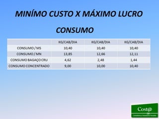 MINÍMO CUSTO X MÁXIMO LUCRO
        CONSUMO




                              28
 
