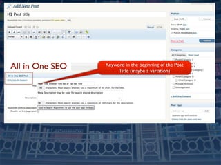 All in One SEO   Keyword in the beginning of the Post
                      Title (maybe a variation)
 
