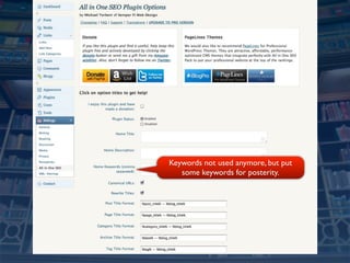 Keywords not used anymore, but put
   some keywords for posterity.
 