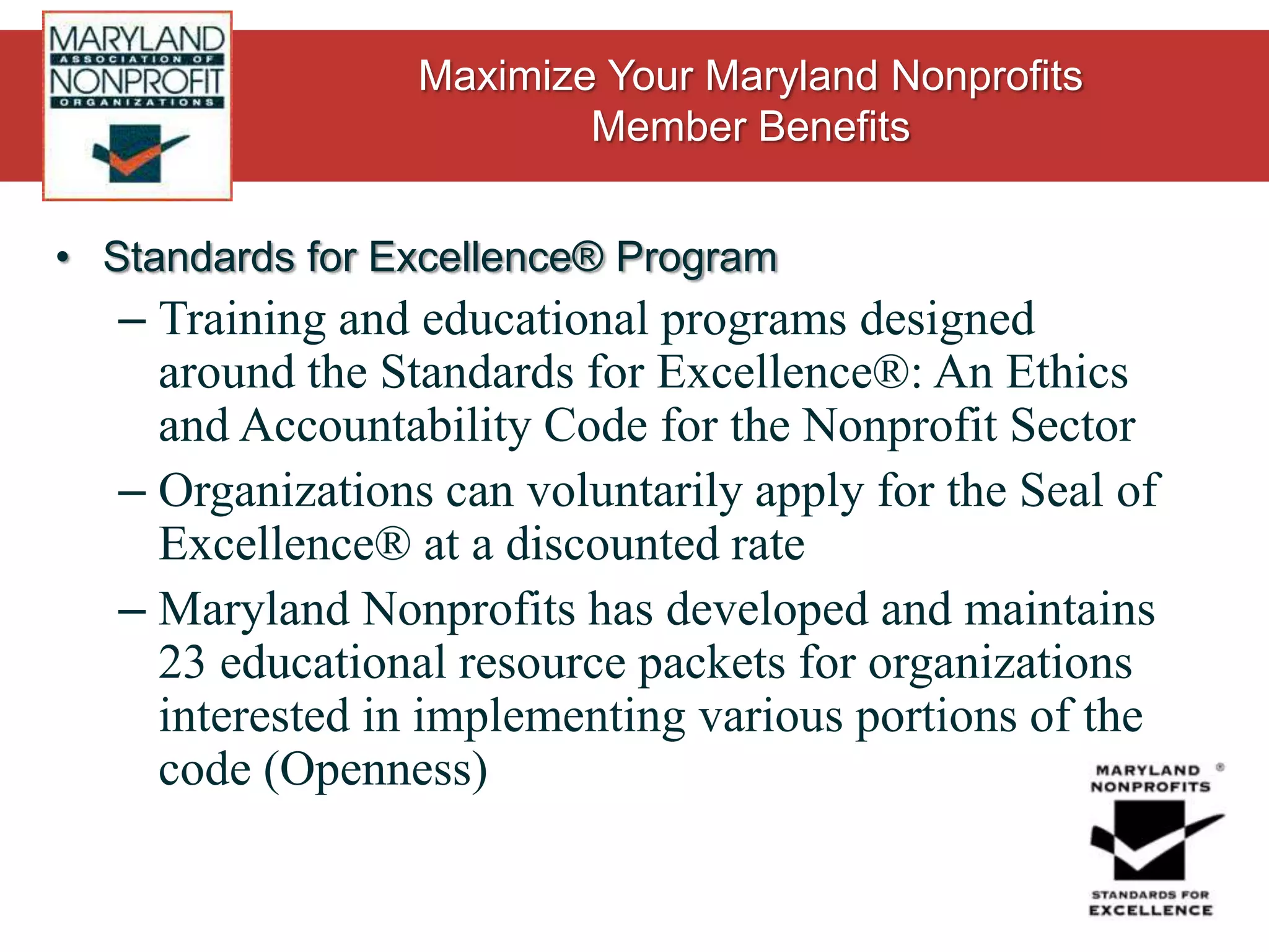 Insurance and Employee BenefitsOrganizational  DevelopmentMaryland Nonprofits Annual Conference March 2nd, 2011 at Loews Annapolis Hotel