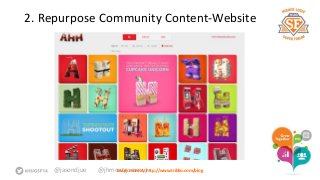 2. Repurpose Community Content-Website 
@jasondjue @jhmoLneatrgno mmoree rayt:j rhttp://www.triblio.com/blog 
 